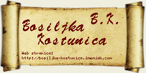 Bosiljka Koštunica vizit kartica